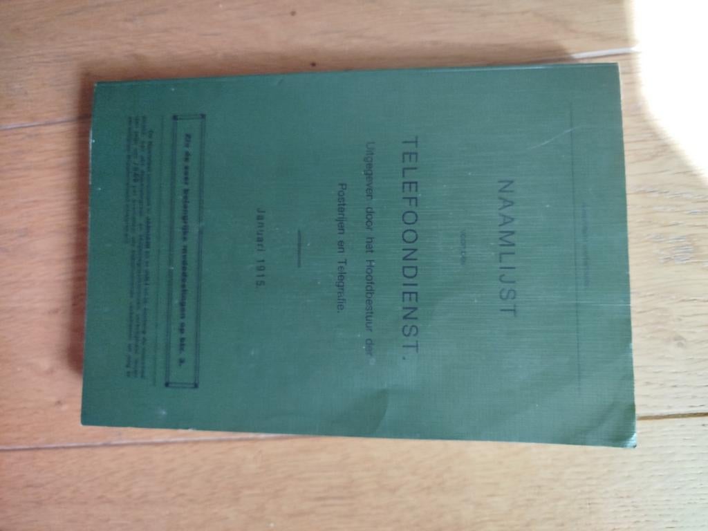 Zeldzame Telefoongids uit 1915 - Goede Staat, Ophalen of Verzenden, Zo goed als nieuw, Overige typen