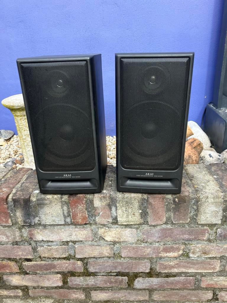 Akai SW-MX90 speakers, Audio, Tv en Foto, Luidsprekers, Gebruikt, Front, Rear of Stereo speakers, Minder dan 60 watt, Overige merken