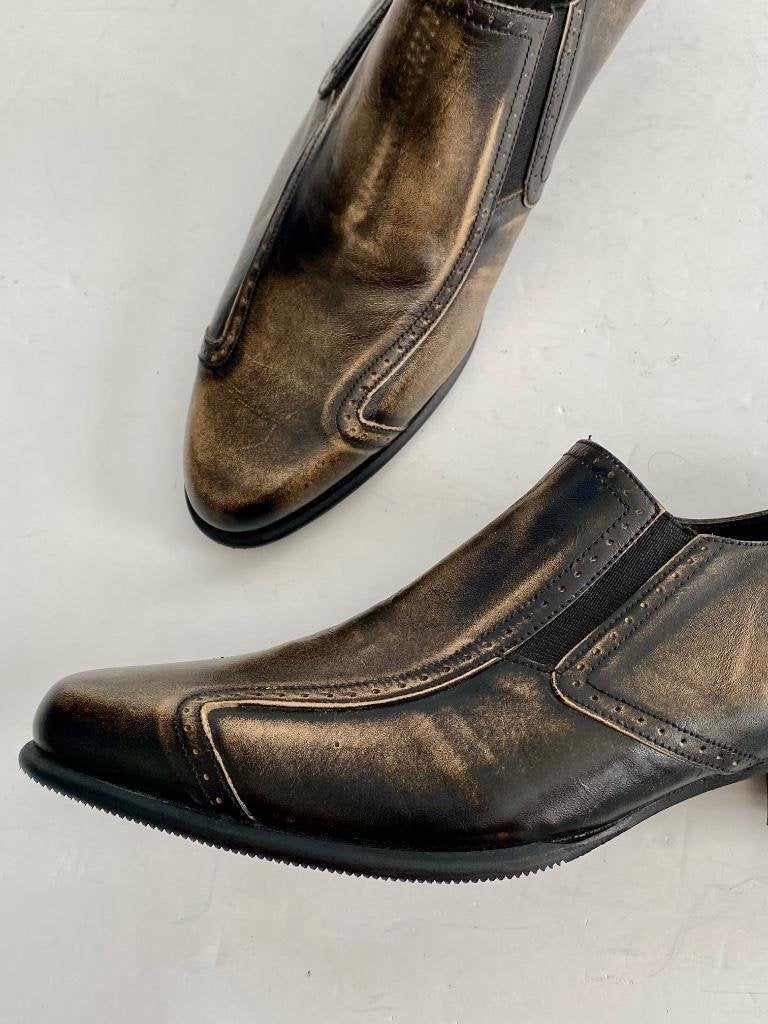 H659 Nieuw: Footnotes: maat 38+38,5 F instappers schoenen, Bruin, Instappers, Nieuw, Ophalen of Verzenden