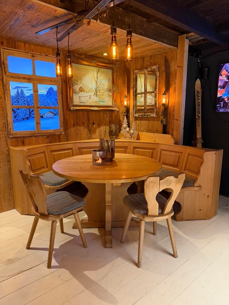 Oostenrijkse zithoek | Stube Set | Hoekbank tafel + stoelen, Huis en Inrichting, Banken | Complete zithoeken, Ophalen, Gebruikt