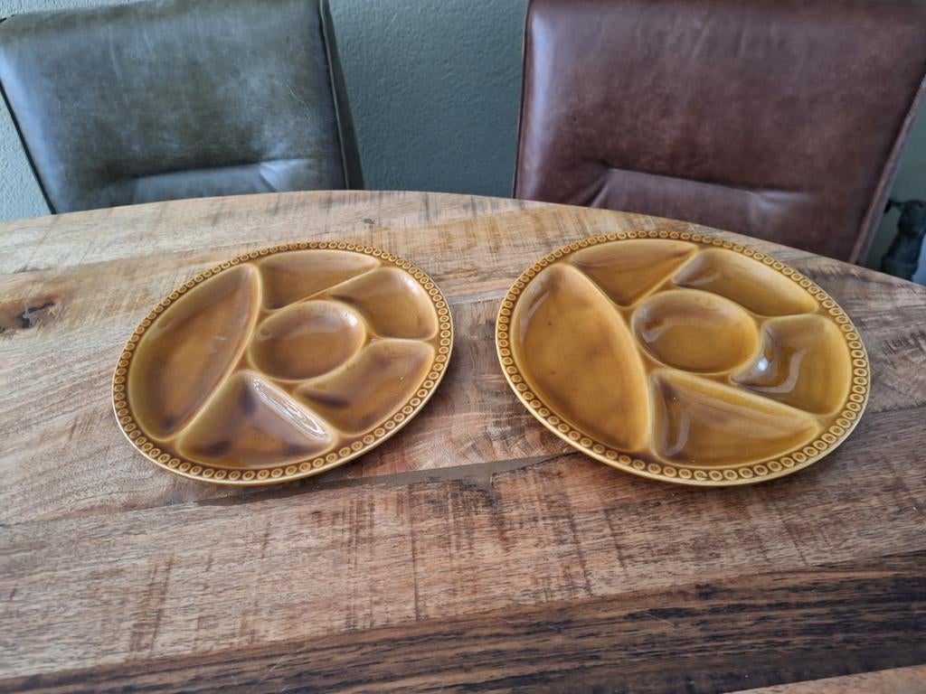 Set van 2 vintage Gien France serveerschalen, Antiek en Kunst, Antiek | Porselein, Ophalen of Verzenden