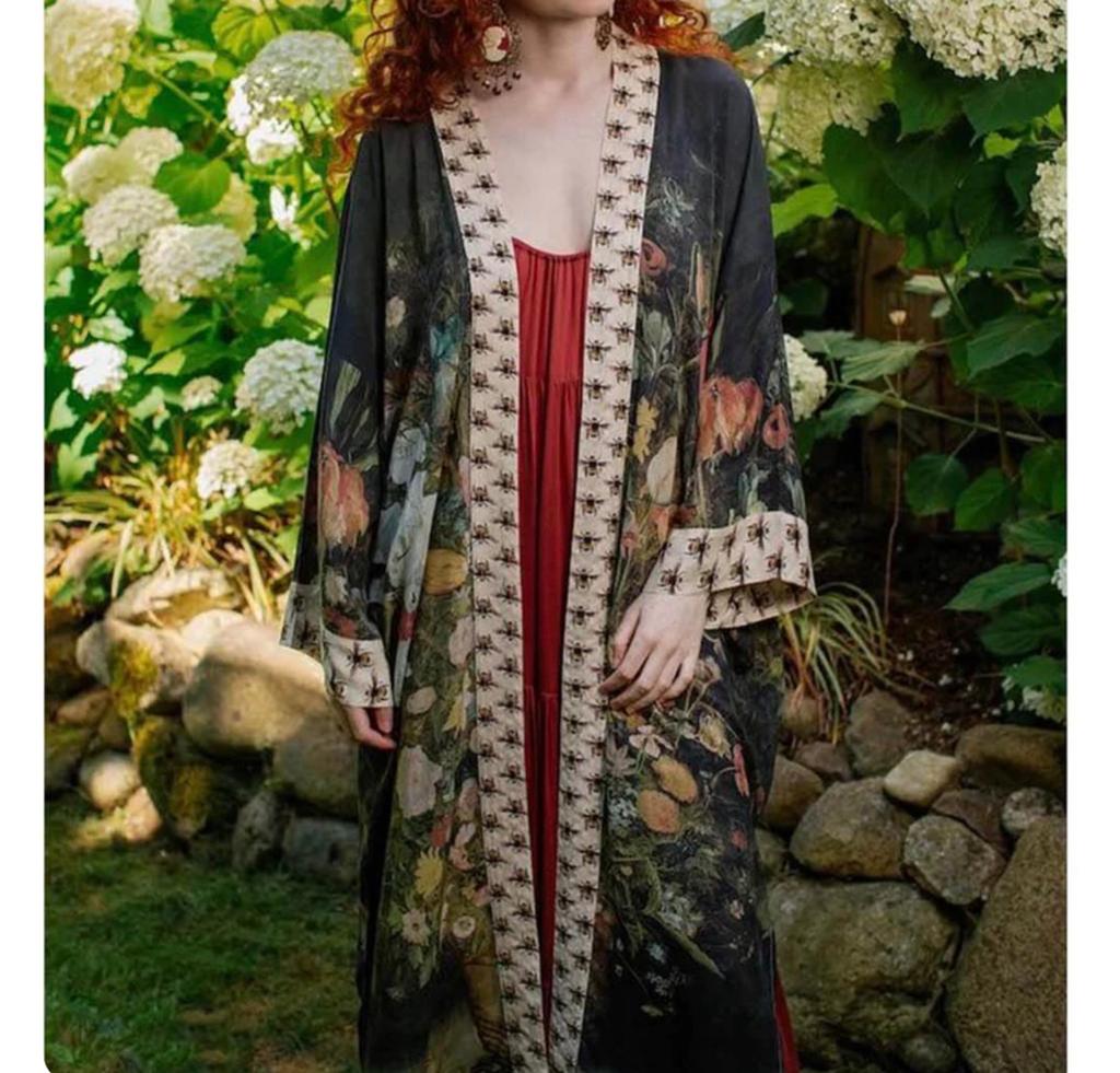 Market Of Stars I Dream In Flowers Brueghel Lange Kimono, Ophalen of Verzenden, Zo goed als nieuw, Onder de knie
