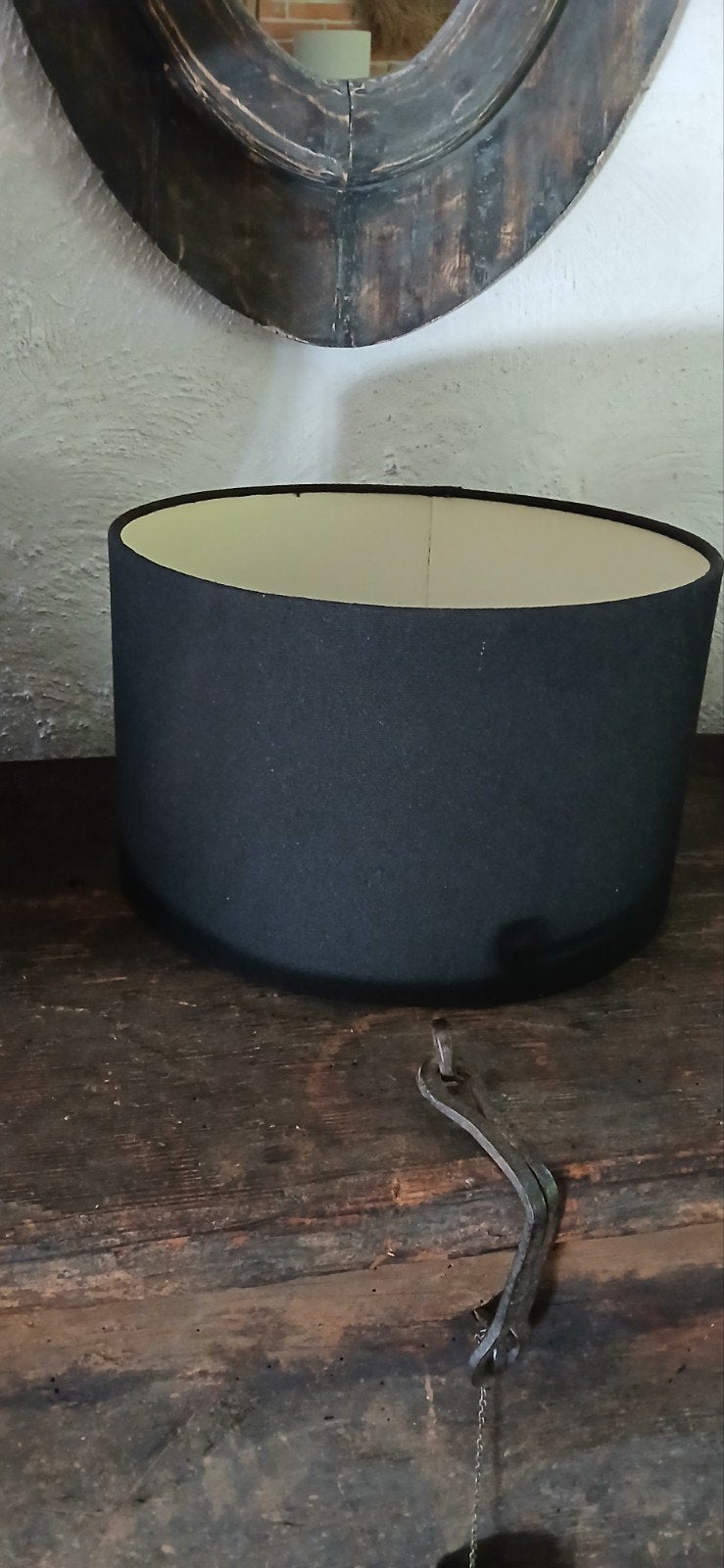 mooie zwarte cilinder lampenkap, Ophalen, 20 cm, Tafellamp, Rond