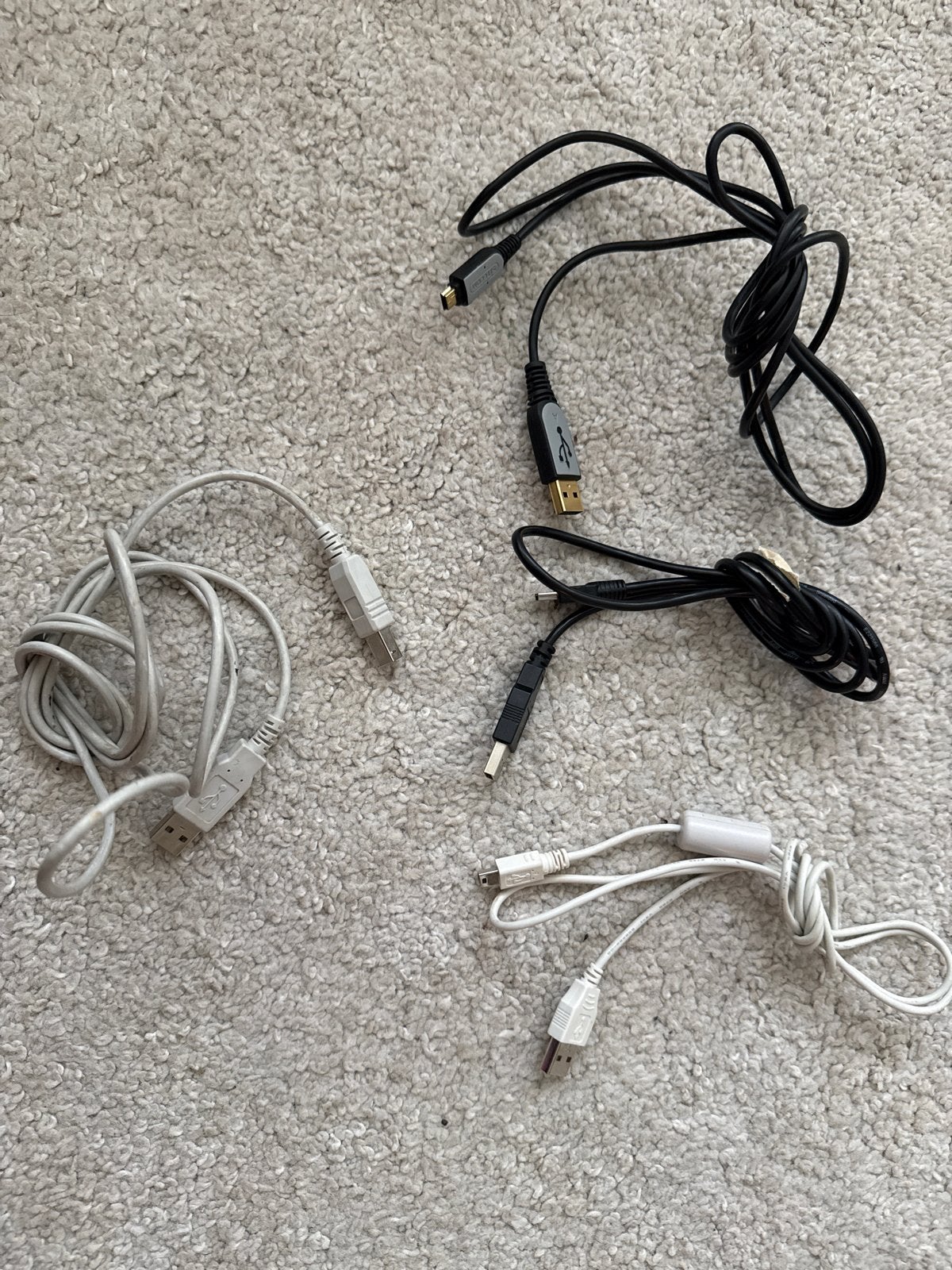 Diverse USB-kabels: Micro-USB, Printerkabel, Mini-USB, Computers en Software, Pc- en Netwerkkabels, Ophalen, Gebruikt