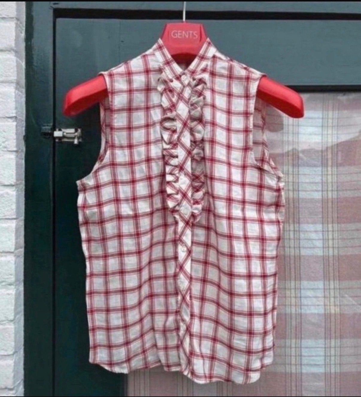 Mango Casual mouwloze blouse rood-wit geruit maat S, Kleding | Dames, Ophalen of Verzenden, Zo goed als nieuw, Maat 36 (S), Rood