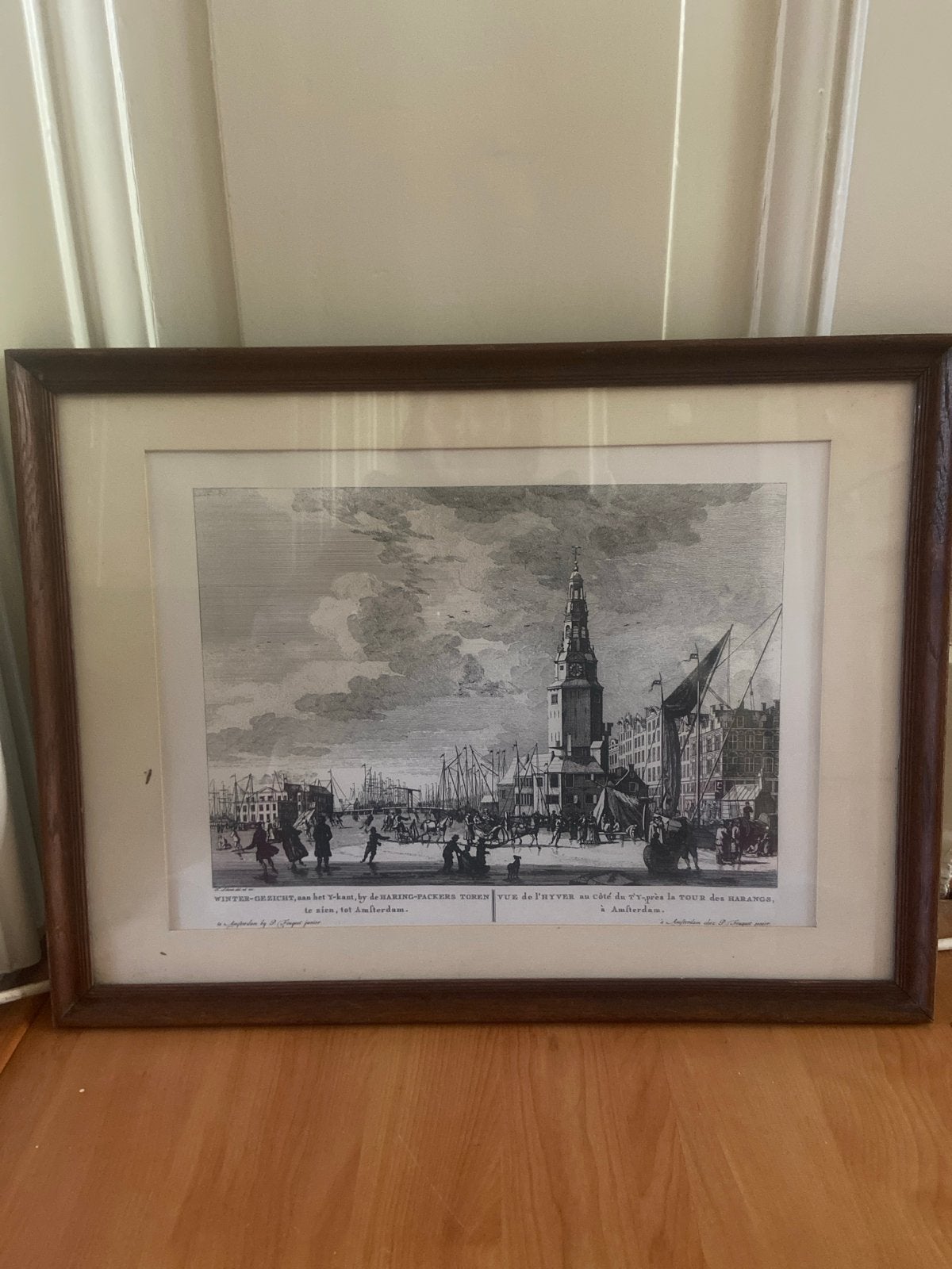 Wintergezicht aan het IJ, Amsterdam - P. Fouquet junior, Ets, Stadsgezicht, Ophalen of Verzenden, Origineel