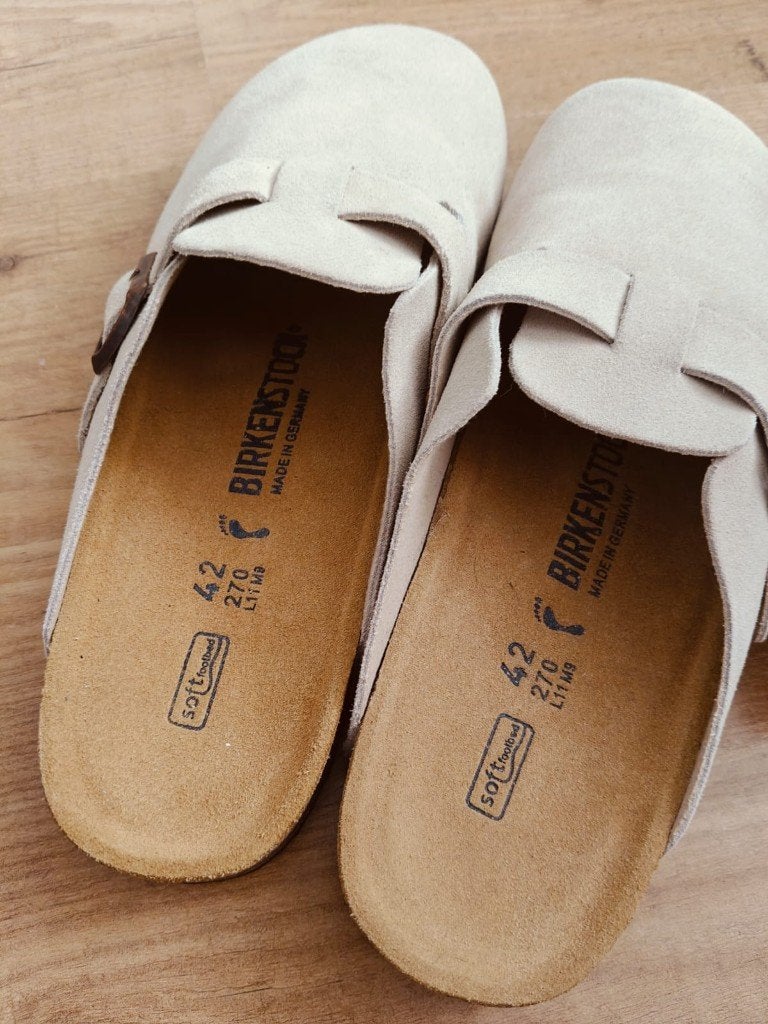 Birkenstocks clogs maat 42 smal, Beige, Zo goed als nieuw, Birkenstock, Sandalen of Muiltjes