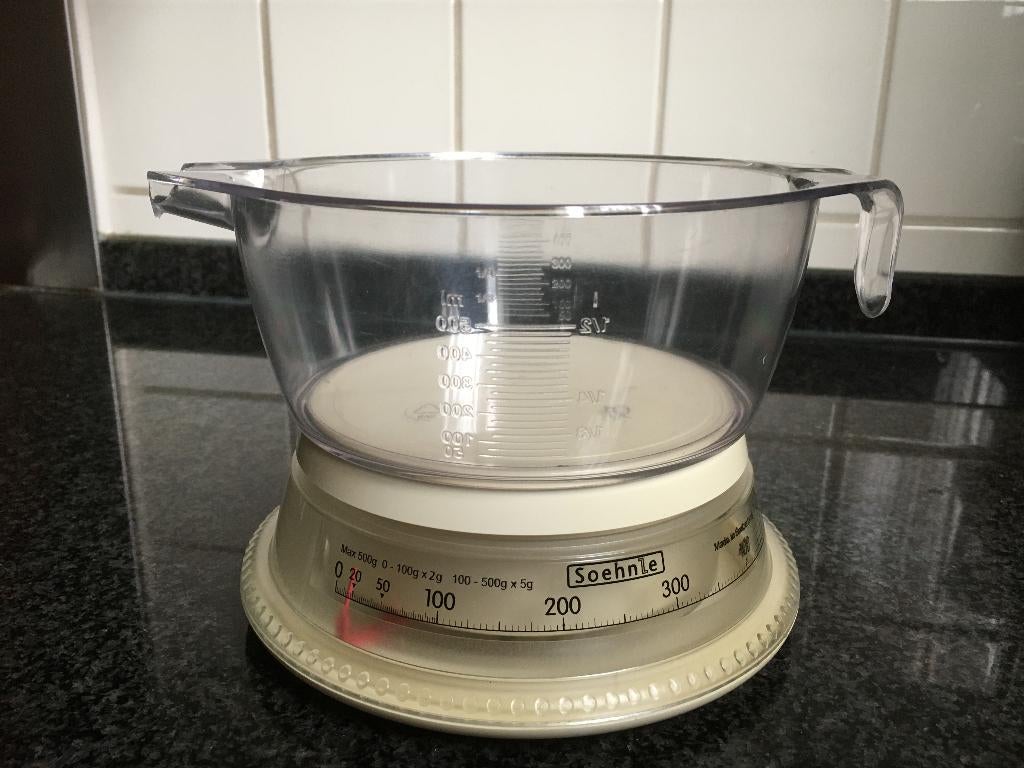 Soehnle Keukenweegschaal Retro - Vintage design - compleet, Overige typen, Kunststof, Ophalen of Verzenden, Zo goed als nieuw