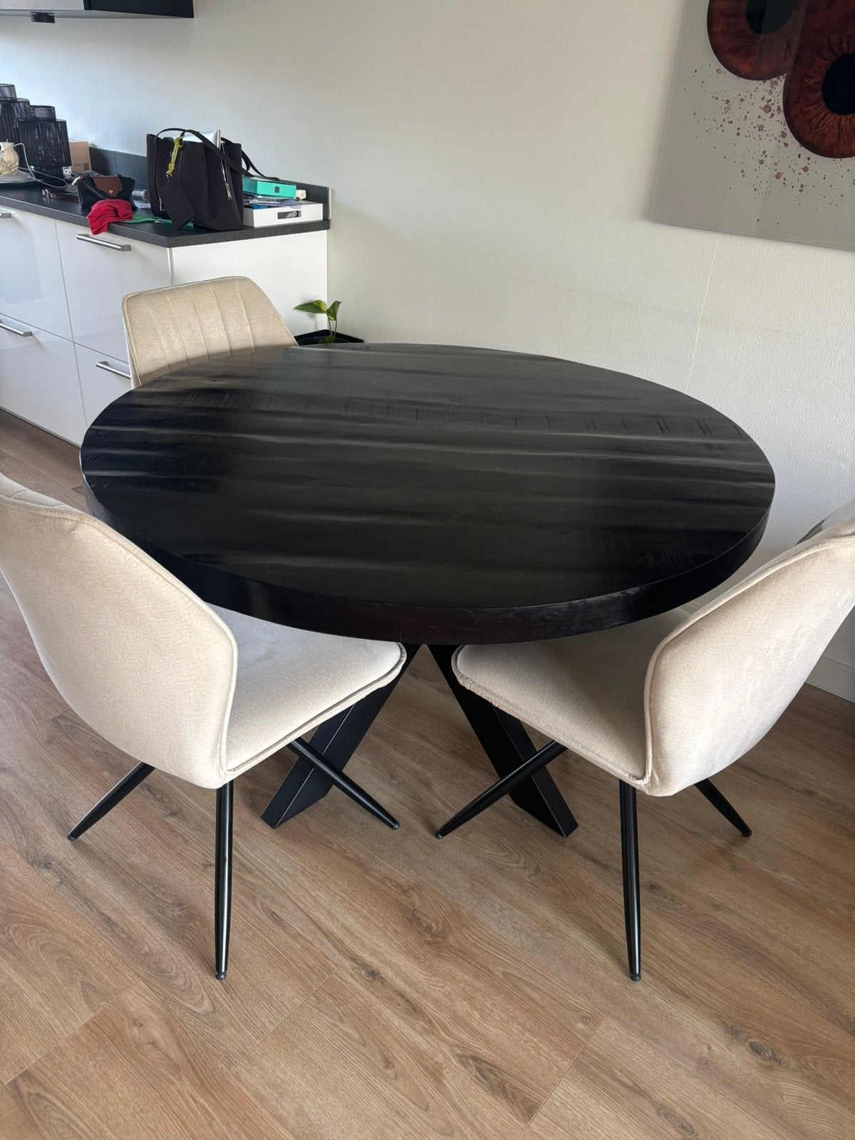 Eetafel, Ophalen, 150 tot 200 cm, Rond, Zo goed als nieuw