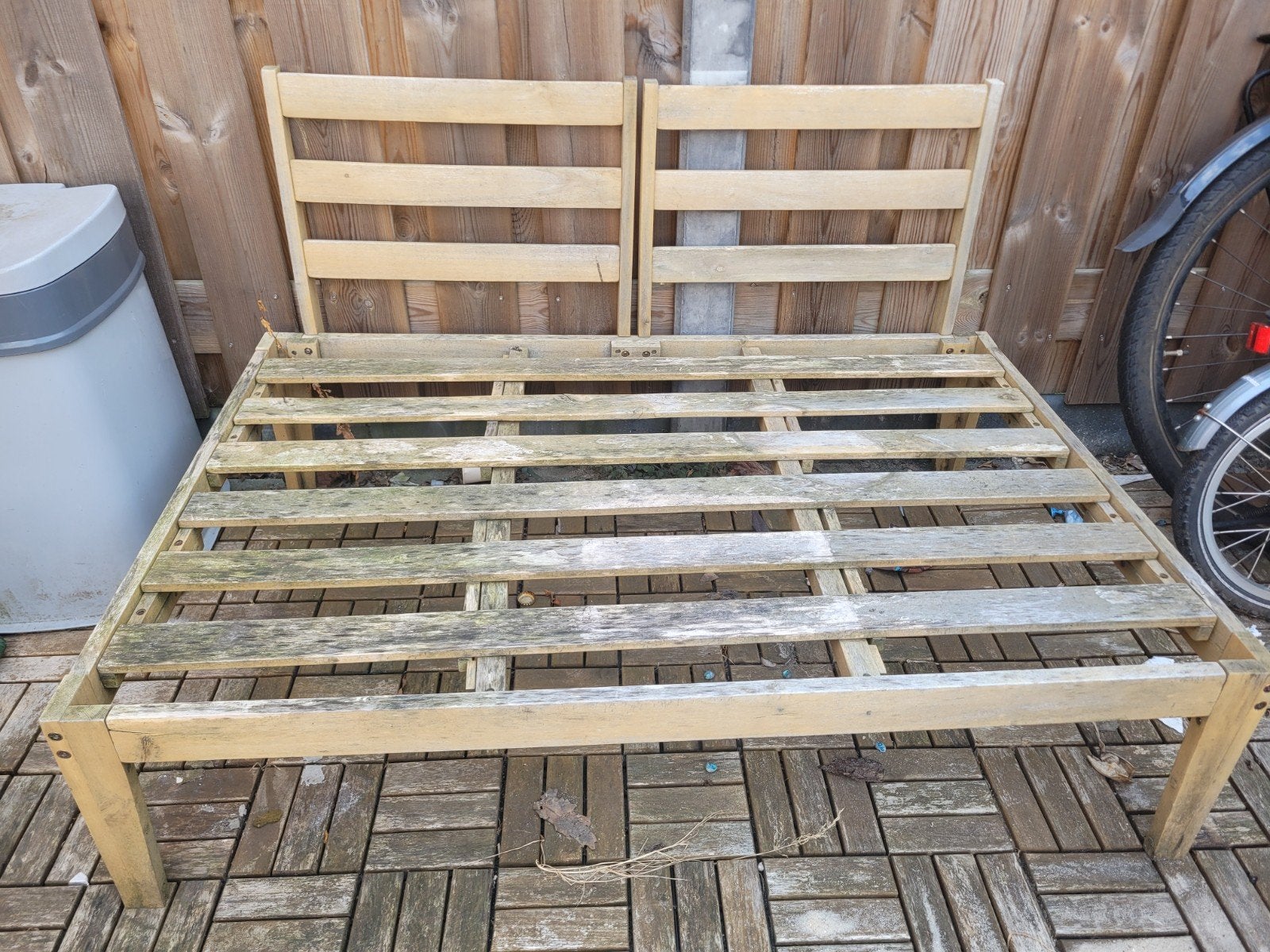 palletbankje voor tuin GRATIS, Ophalen, Gebruikt, Hout