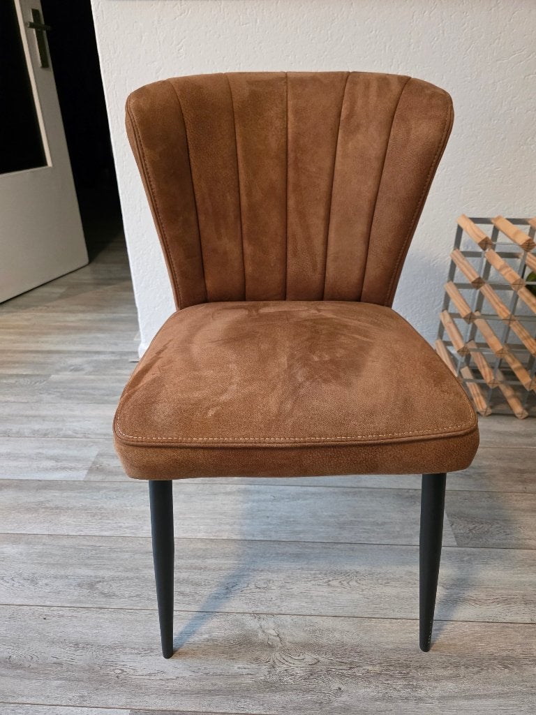 2x Eetstoelen colby cognac, Huis en Inrichting, Stoelen, Ophalen, Gebruikt, Bruin, Twee