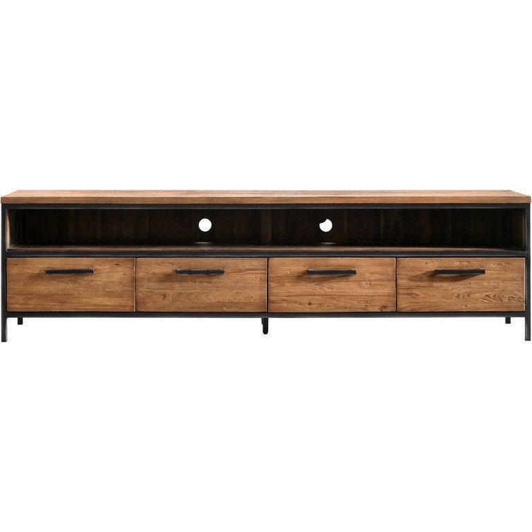 Pronto Wonen TV-meubel Romaro Teakhout 200cm, Ophalen, 200 cm of meer
