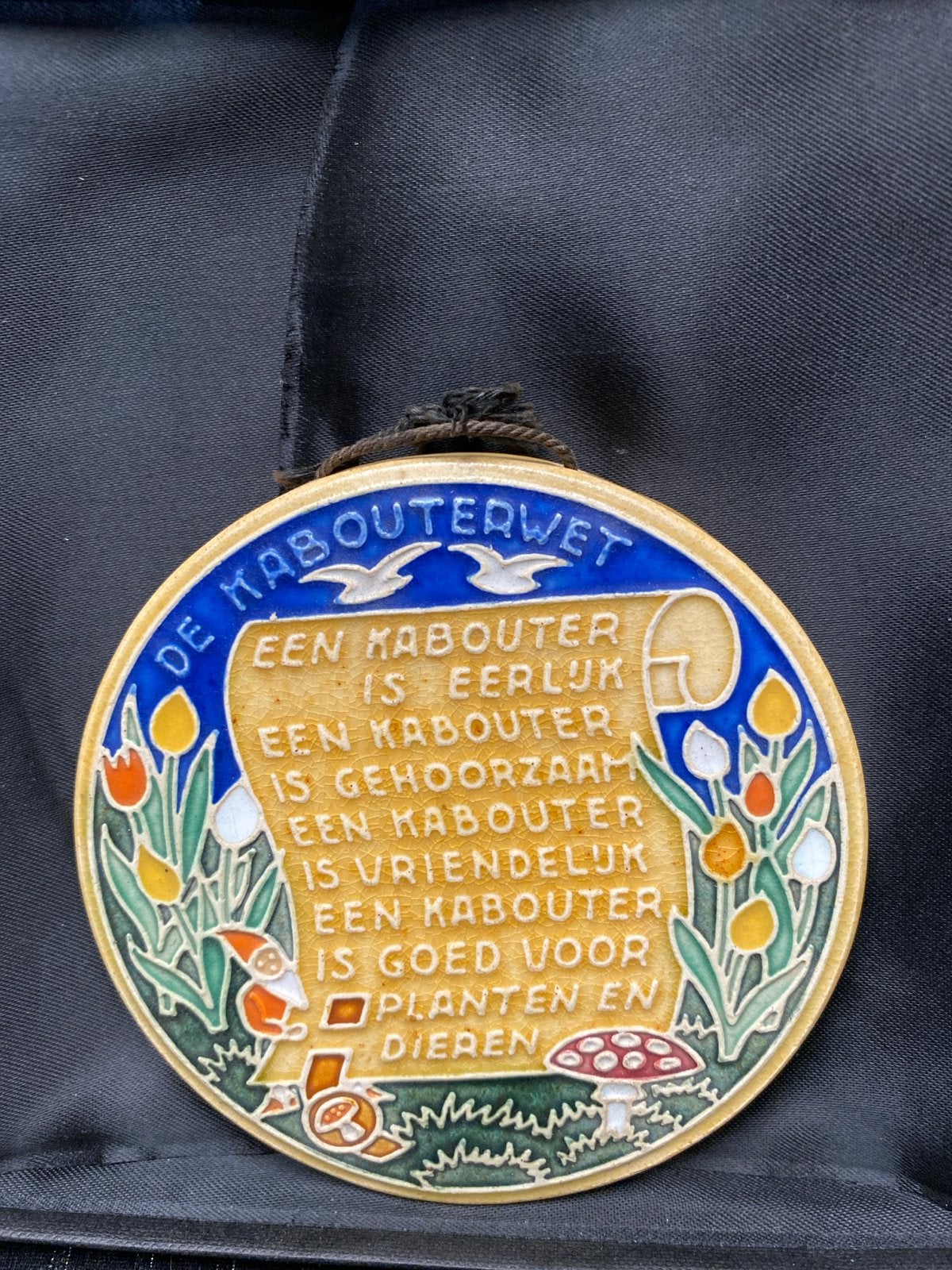 Vintage Kabouterwet Wandtegel Scouting / Padvinderij, Ophalen of Verzenden