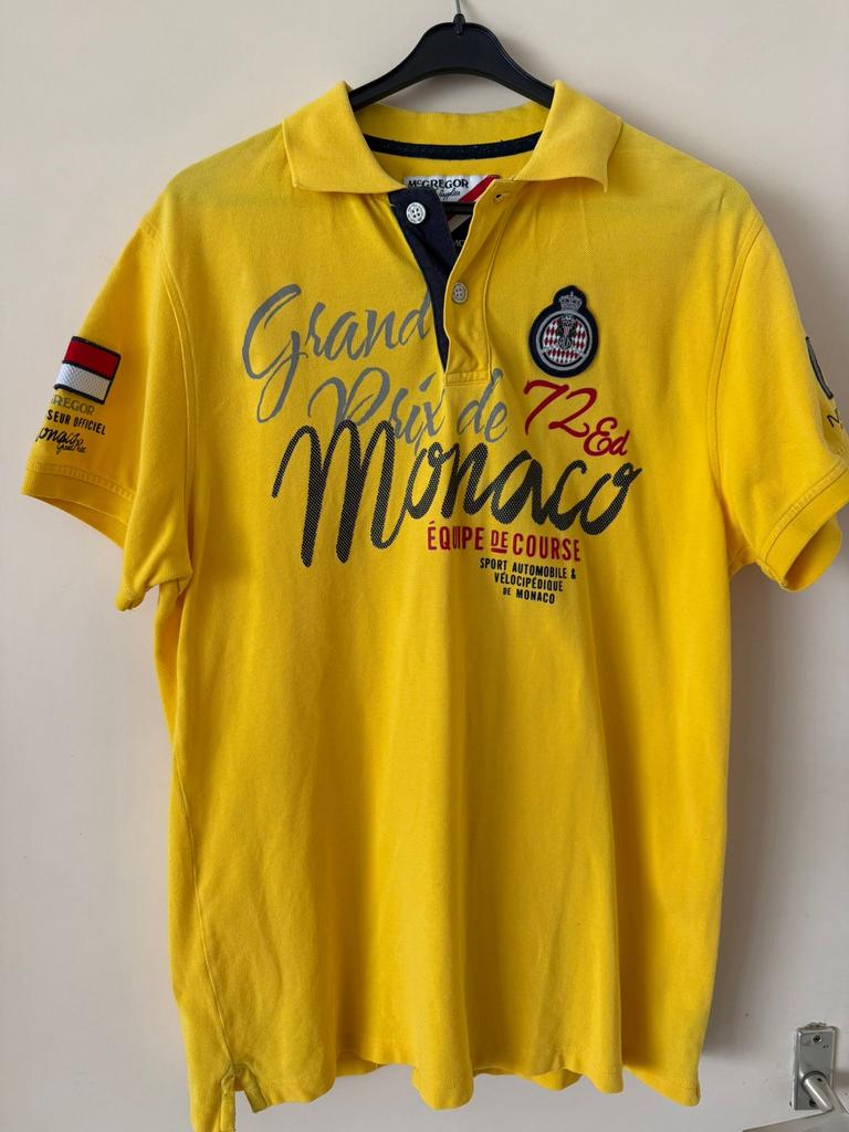 McGregor Monaco Grand Prix 72e editie heren polo, maat XL, Kleding | Heren, Ophalen, Zo goed als nieuw, Maat 56/58 (XL), Geel