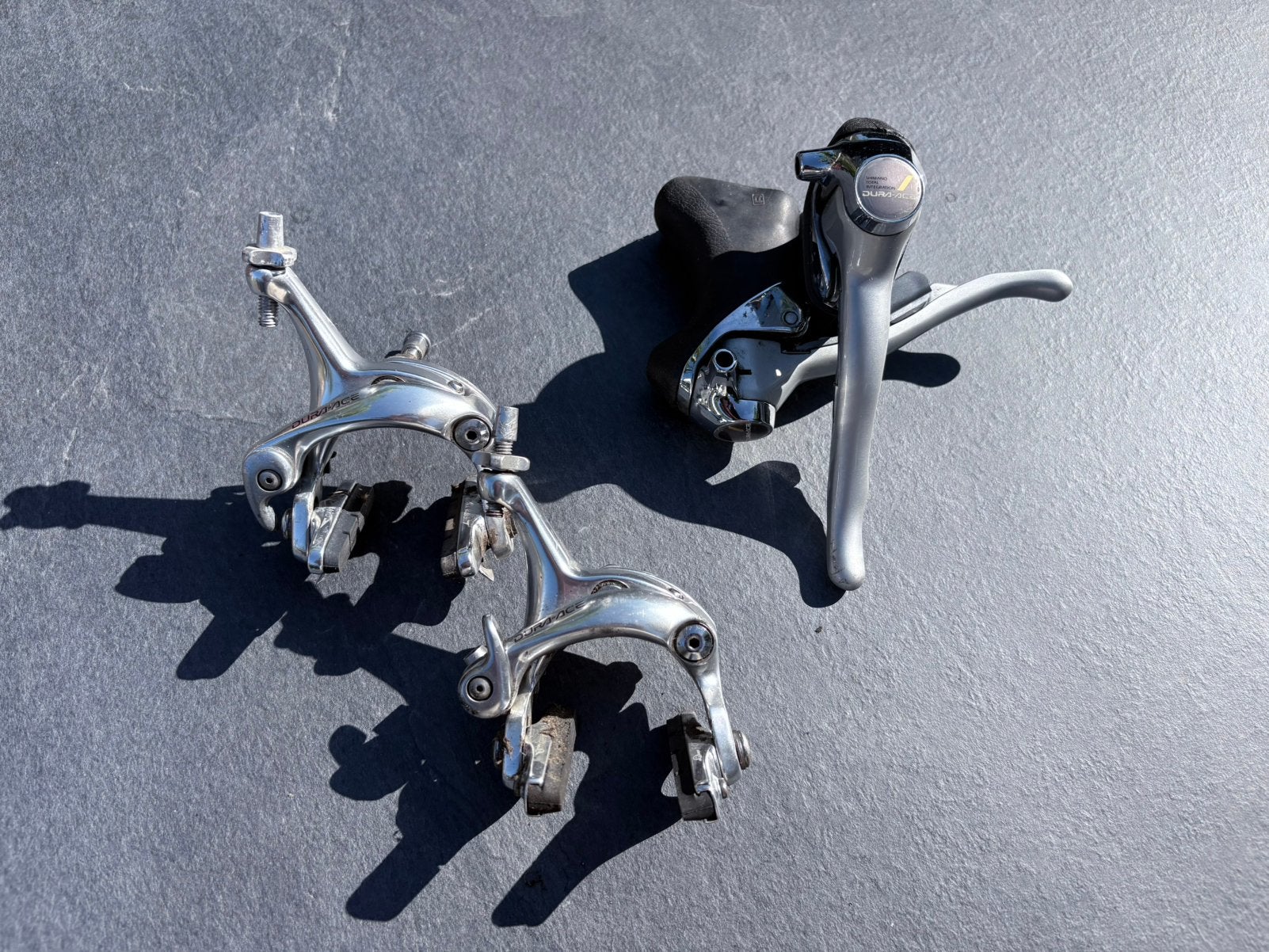 Shimano Dura Ace derailleurs en commandeurs., Ophalen of Verzenden, Racefiets, Stuur