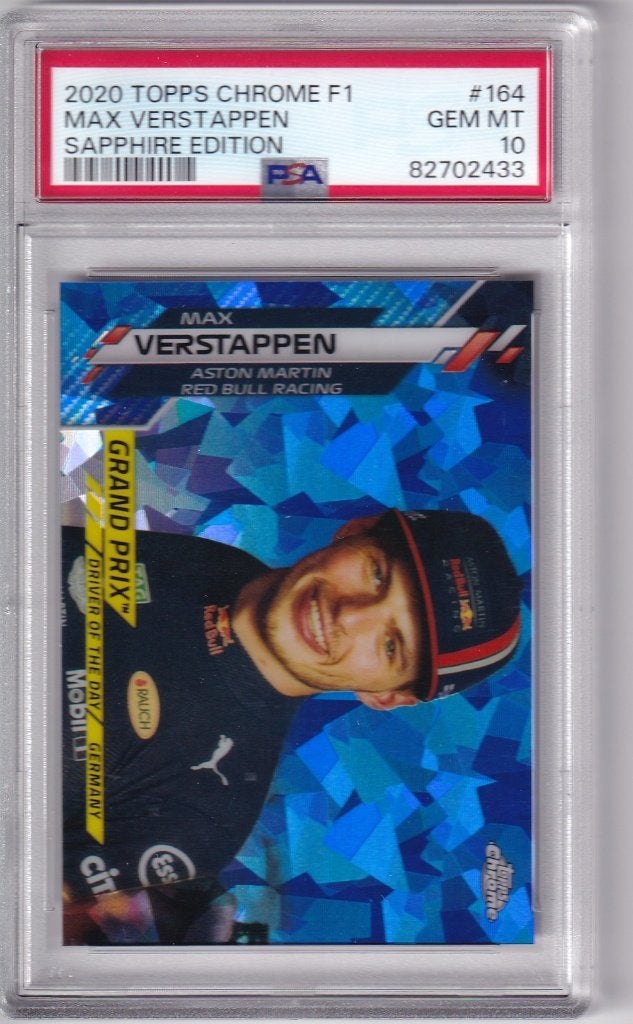 Max Verstappen Blue Sapphire #164 PSA 10, Verzenden, Nieuw, Formule 1