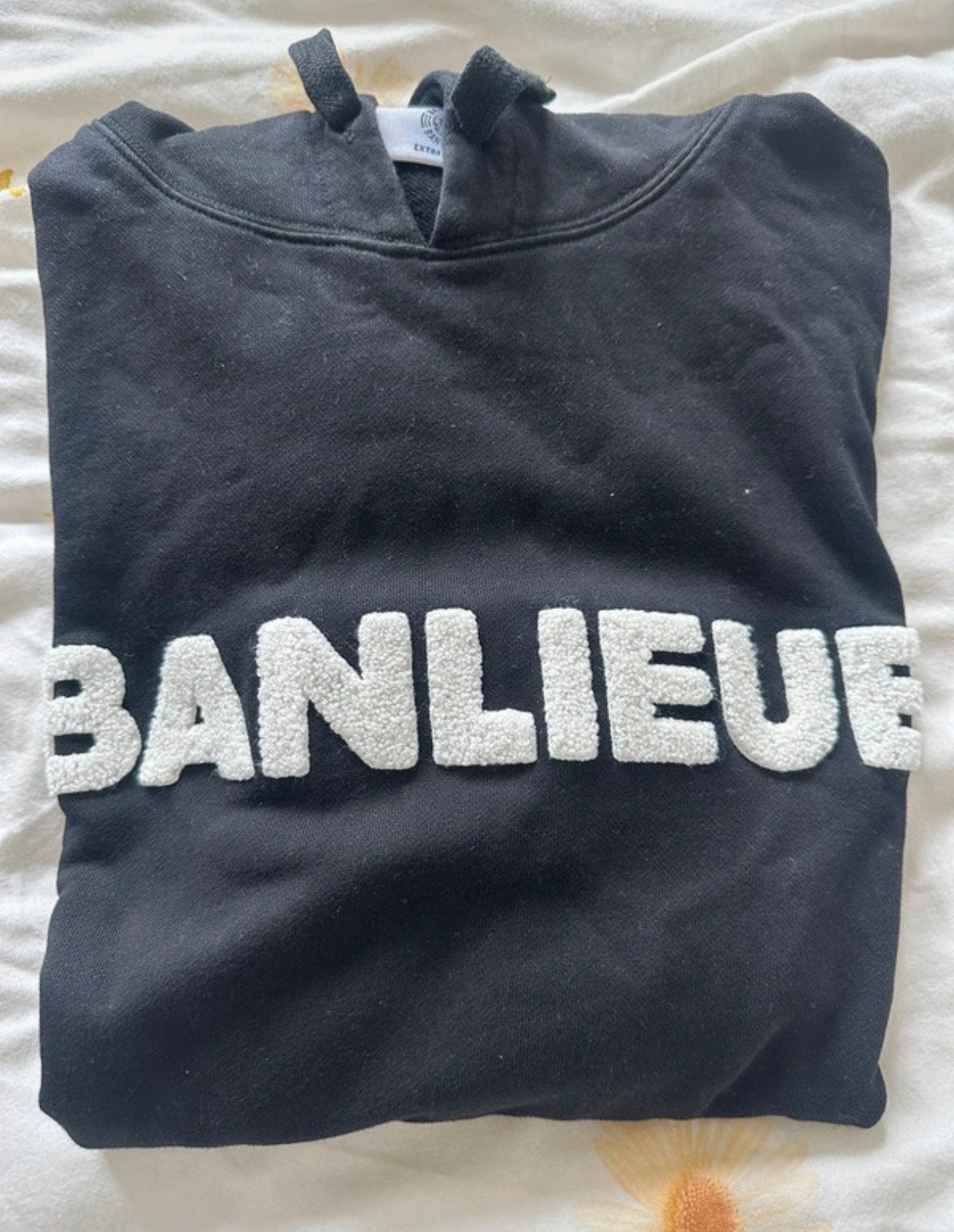 Banlieue Hoodie Zwart Wit Logo Hoodie Heren XL Streetwear, Kleding | Heren, Verzenden, Zo goed als nieuw, Maat 56/58 (XL), Zwart