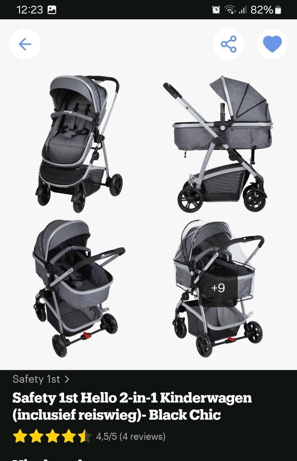 Safety 1st hello 2in1 kinderwagen, Kinderen en Baby's, Kinderwagens en Combinaties, Ophalen, Gebruikt, Kinderwagen, Overige merken