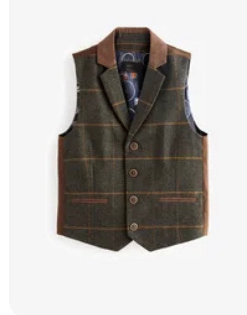 Next Gilet - green check -176, Kinderen en Baby's, Kinderkleding | Maat 176, Ophalen of Verzenden, Zo goed als nieuw, Jongen, Overhemd of Blouse
