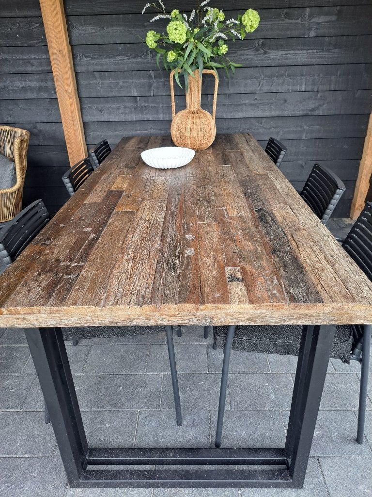 Houten tafel, Huis en Inrichting, Tafels | Eettafels, Ophalen, Gebruikt, 100 tot 150 cm, 200 cm of meer