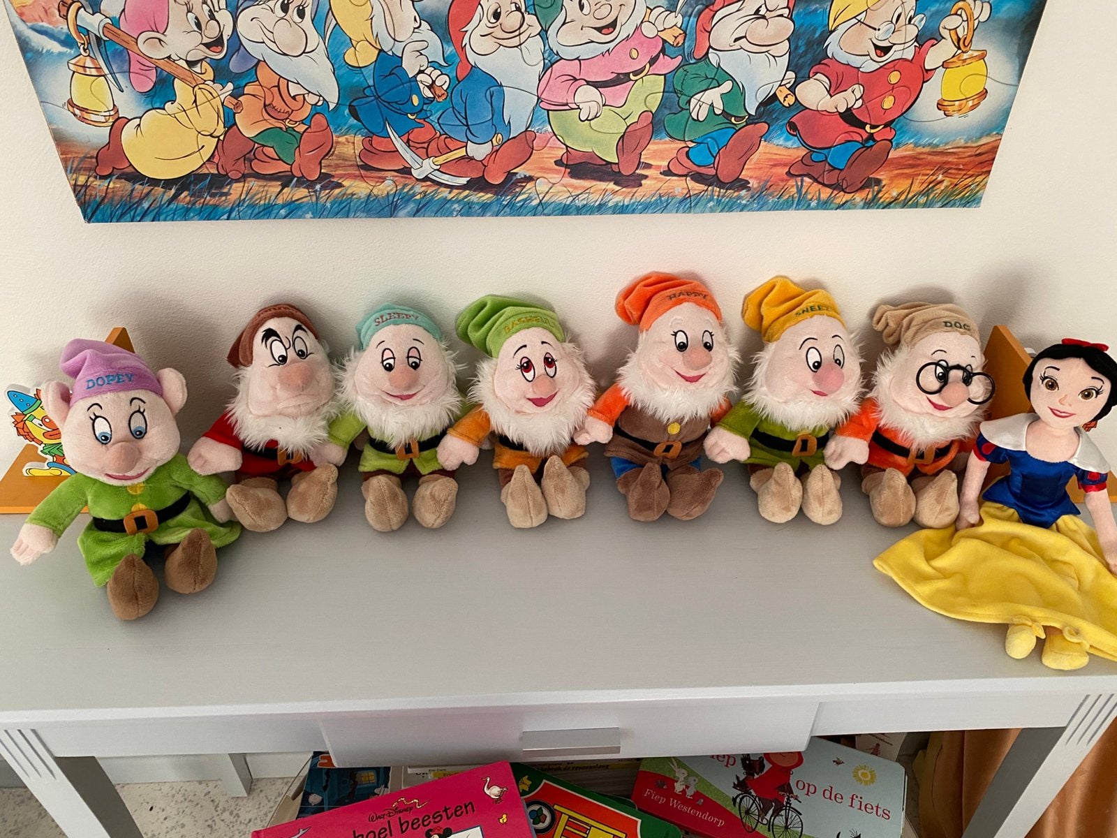 Knuffels Sneeuwwitje en de 7 Dwergen compleet, Ophalen of Verzenden, Zo goed als nieuw, Overige typen