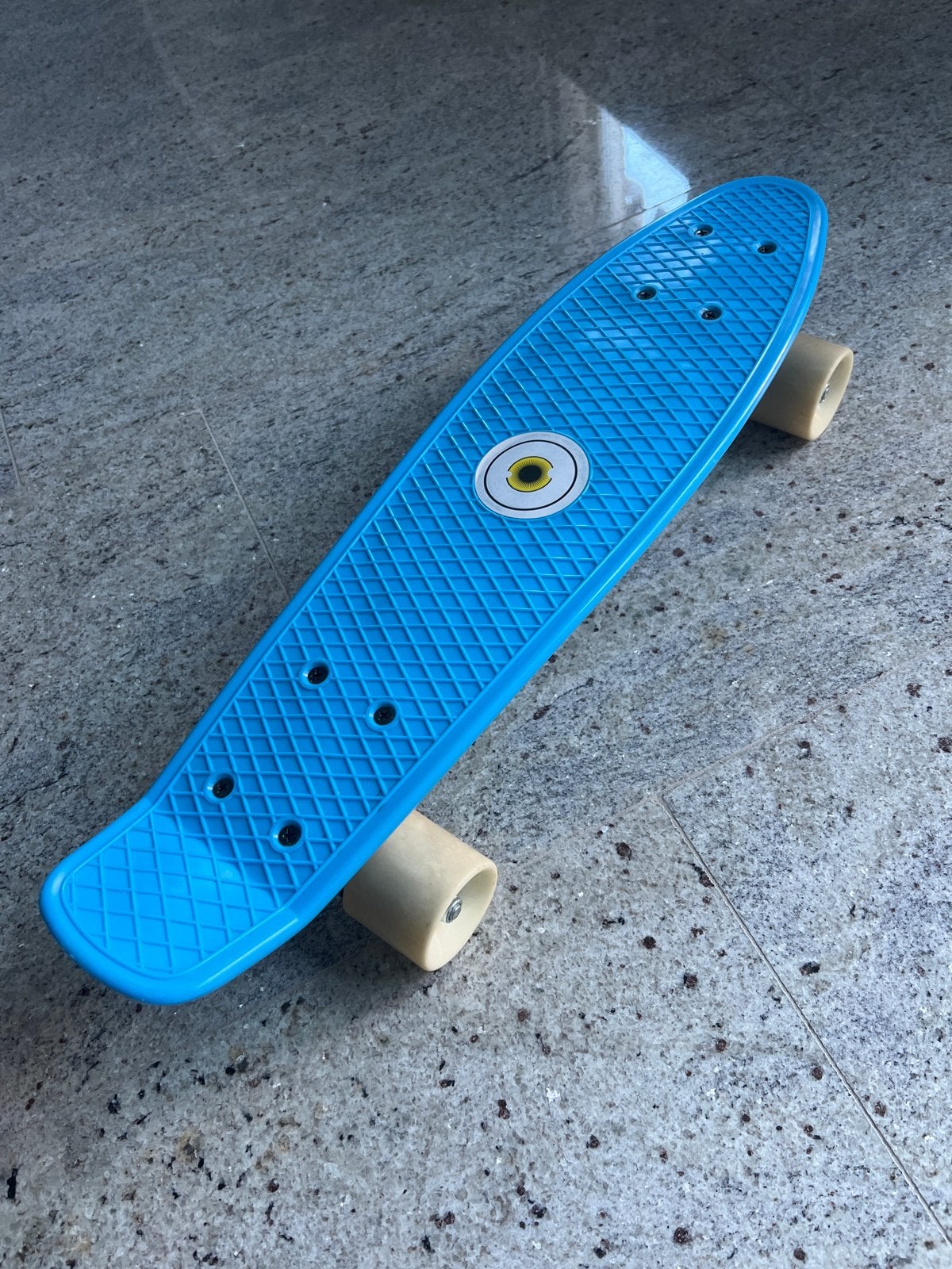 Blauw skateboard met oogdesign, Ophalen of Verzenden, Zo goed als nieuw, Skateboard