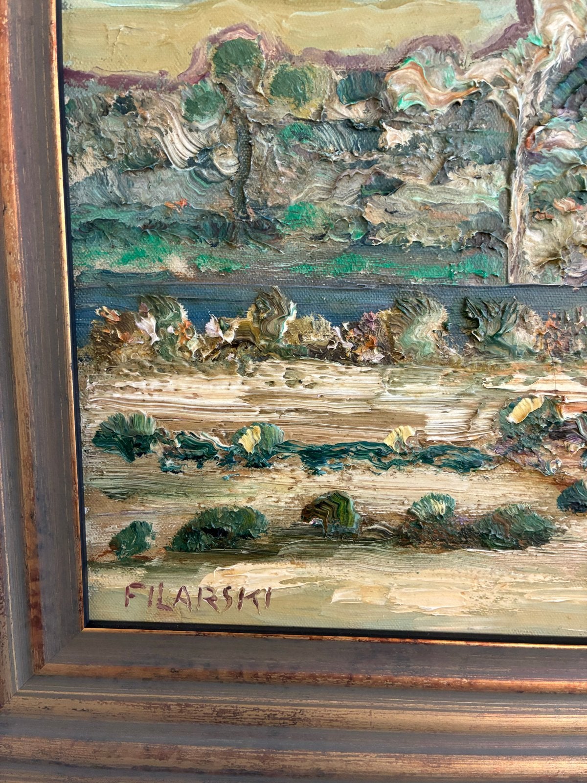 Filarski Landschap Schilderij - Olieverf op Doek, Doek, Impressionistisch, Ophalen of Verzenden, Gesigneerd
