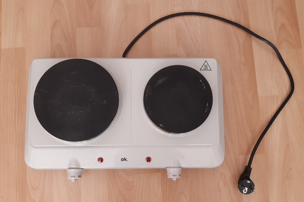 2 electric cooking plates, OK brand, Ophalen, Wit, 50 tot 100 cm, Zo goed als nieuw