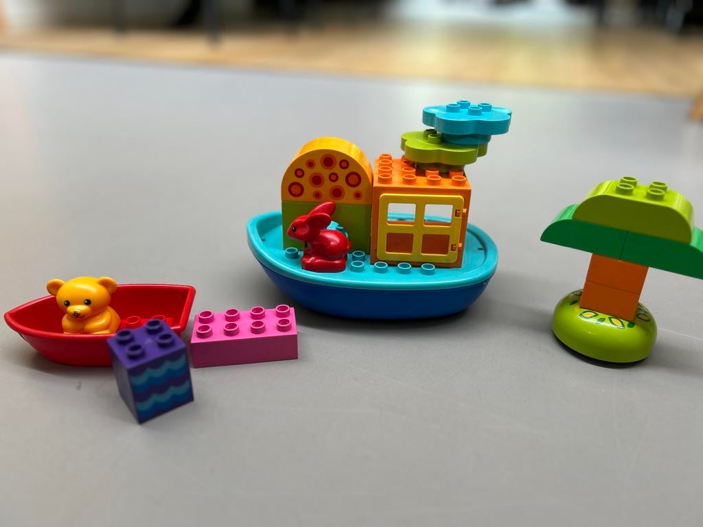 Duplo 10567 Bootje met dieren en bouwstenen, Ophalen of Verzenden, Gebruikt, Complete set, Duplo
