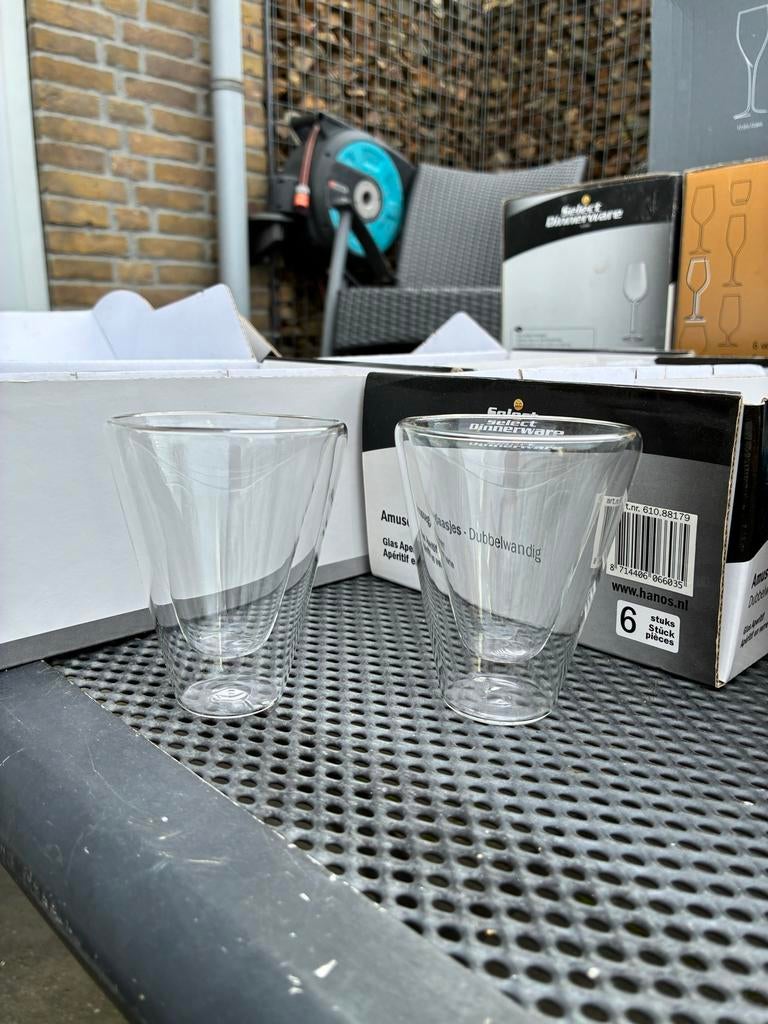 18 Dubbelwandige Amuse/Thee Glaasjes -, Ophalen, Nieuw