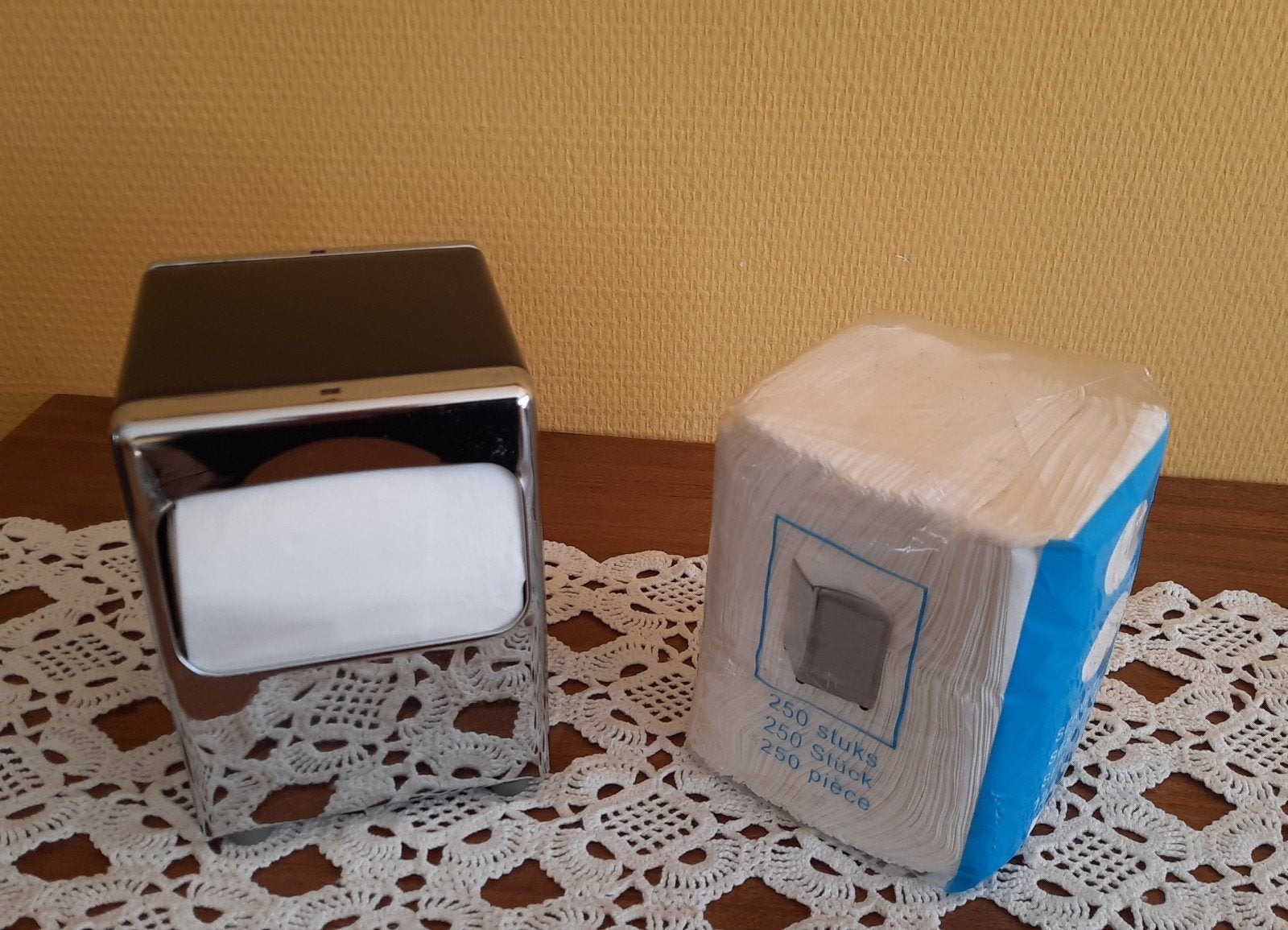 Nette vintage SERVETHOUDER chroom, Ophalen of Verzenden, Zo goed als nieuw