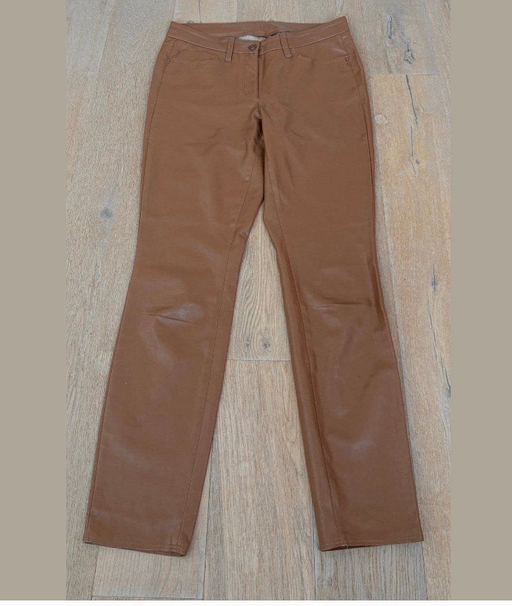 Cambio cognac/bruine faux/vergan leren broek/legging mt 40, Maat 38/40 (M), Bruin, Ophalen of Verzenden, Zo goed als nieuw