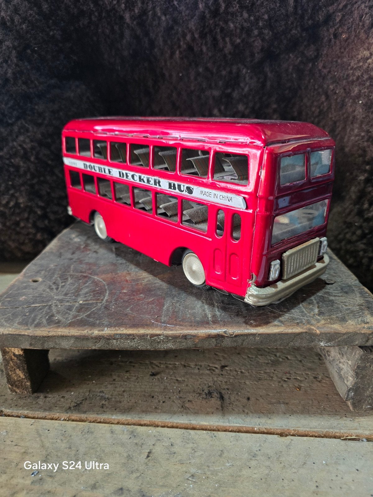 E10 > Vintage blikken speelgoed dubbeldeksbus,, Ophalen of Verzenden