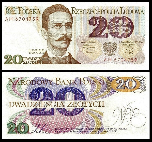 Polen 1982/1988, 6 biljetten 20,50,100,200,500 en 1000 (UNC), Verzenden, Polen, Setje