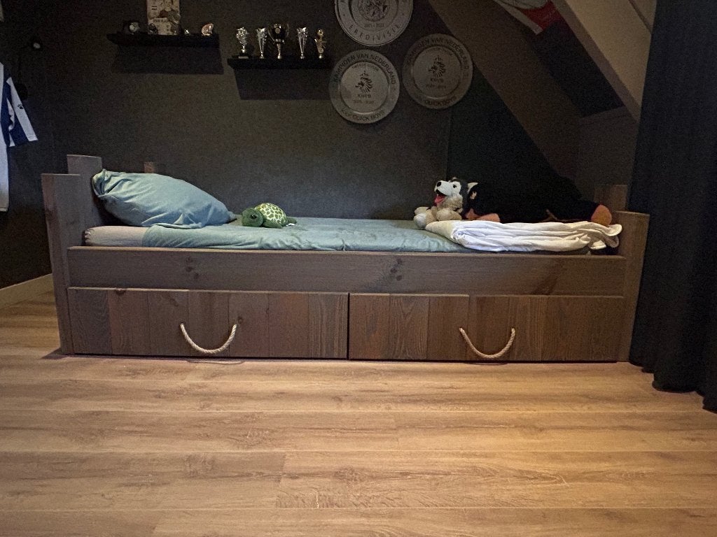 Rockwood Robin kinderbed – Dark Grey – 90x200 cm, Ophalen, Gebruikt, 90 cm, Eenpersoons