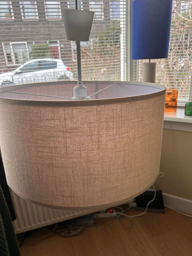 Jotex Hanglamp Linnenlook - Ø50cm, Huis en Inrichting, Ophalen, Zo goed als nieuw, Stof, Minder dan 50 cm
