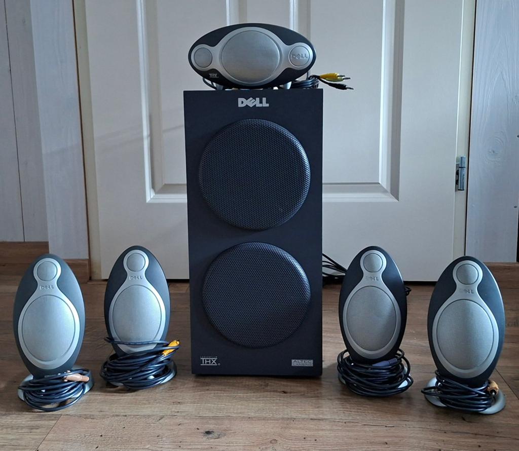 Dell Altec Lansing ADA995 THX 5.1 Surround Sound Systeem, Gebruikt, Complete surroundset, 120 watt of meer, Ophalen