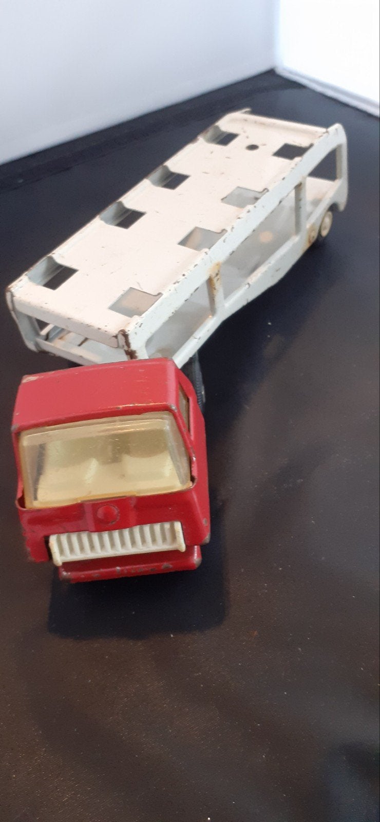 Vintage Vrachtwagen met Oplegger Autotransporter, Ophalen of Verzenden
