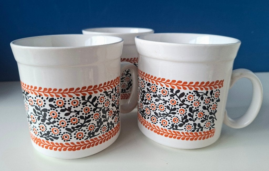 Mokken Mary Quant Staffordshire England/70s, Gebruikt, Overige stijlen, Aardewerk, Mok