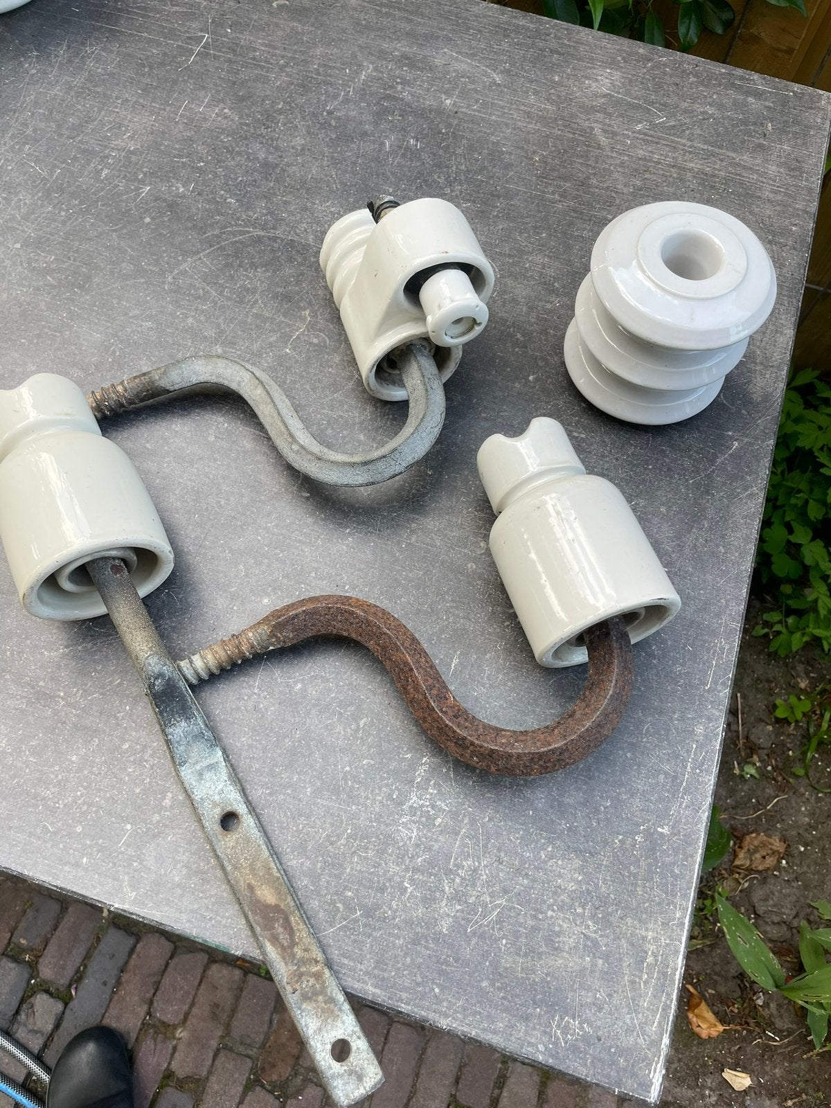 Nostalgische paal-isolatoren vintage, Ophalen, Gebruikt