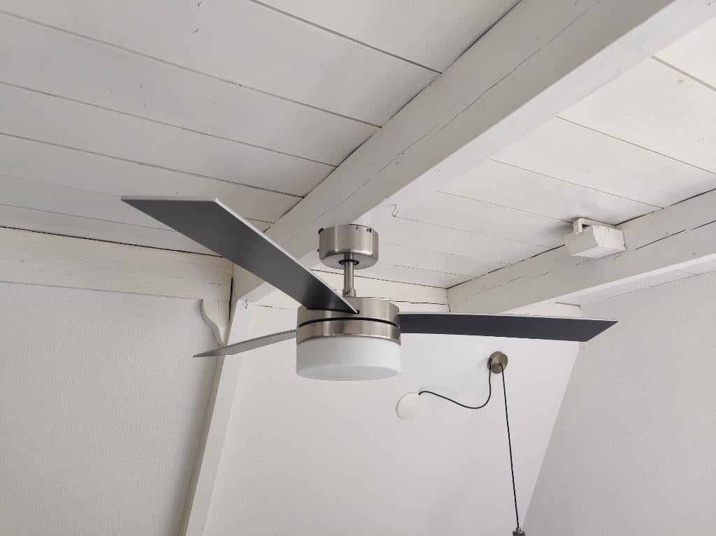Plafondventilator Handson met licht en afstandsbediening, Ophalen, Ventilator met afstandsbediening, Zo goed als nieuw, Plafondventilator