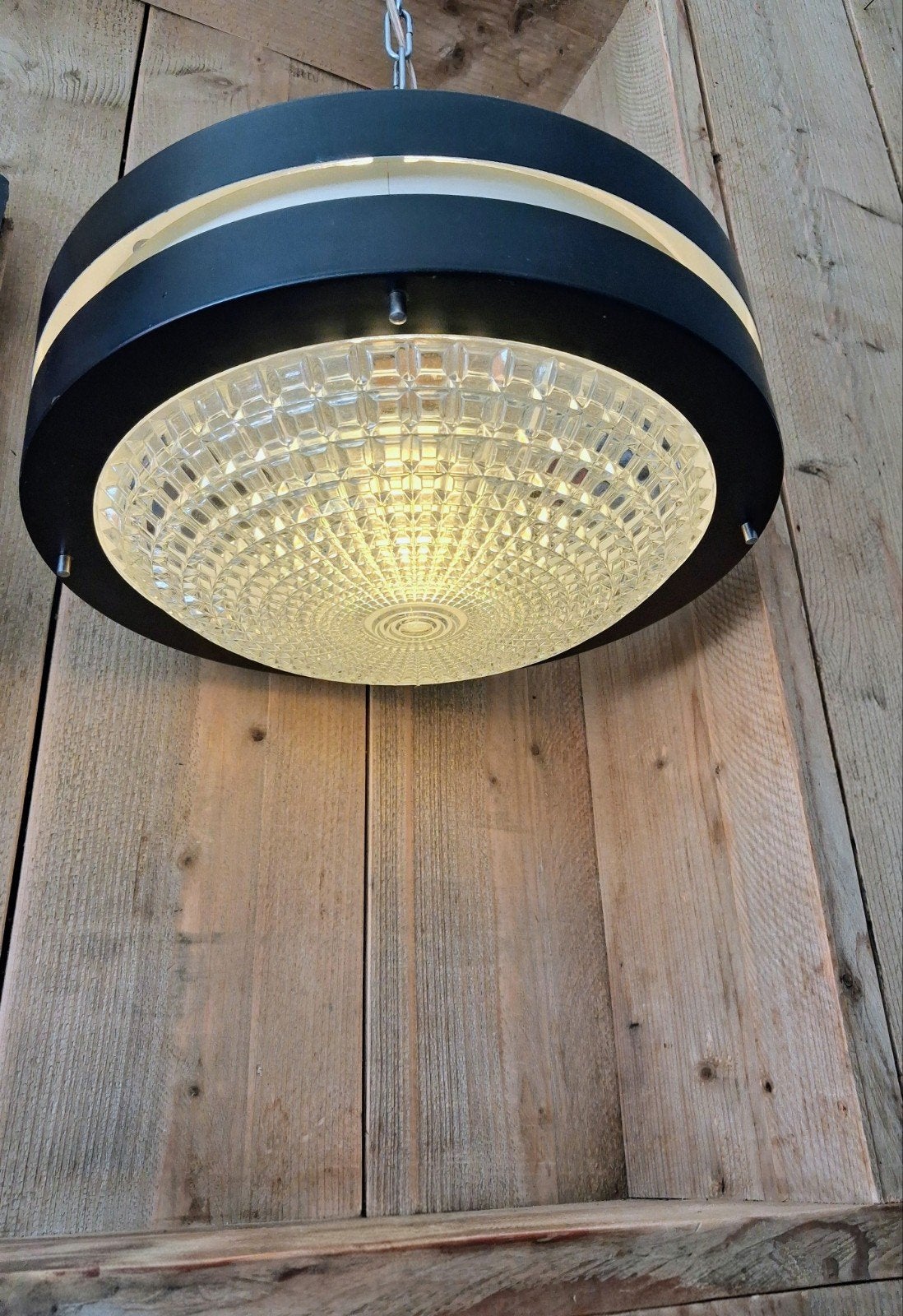 Vintage Raak Amsterdam UFO Plafondlamp space age Jaren 60, Ophalen of Verzenden, Glas