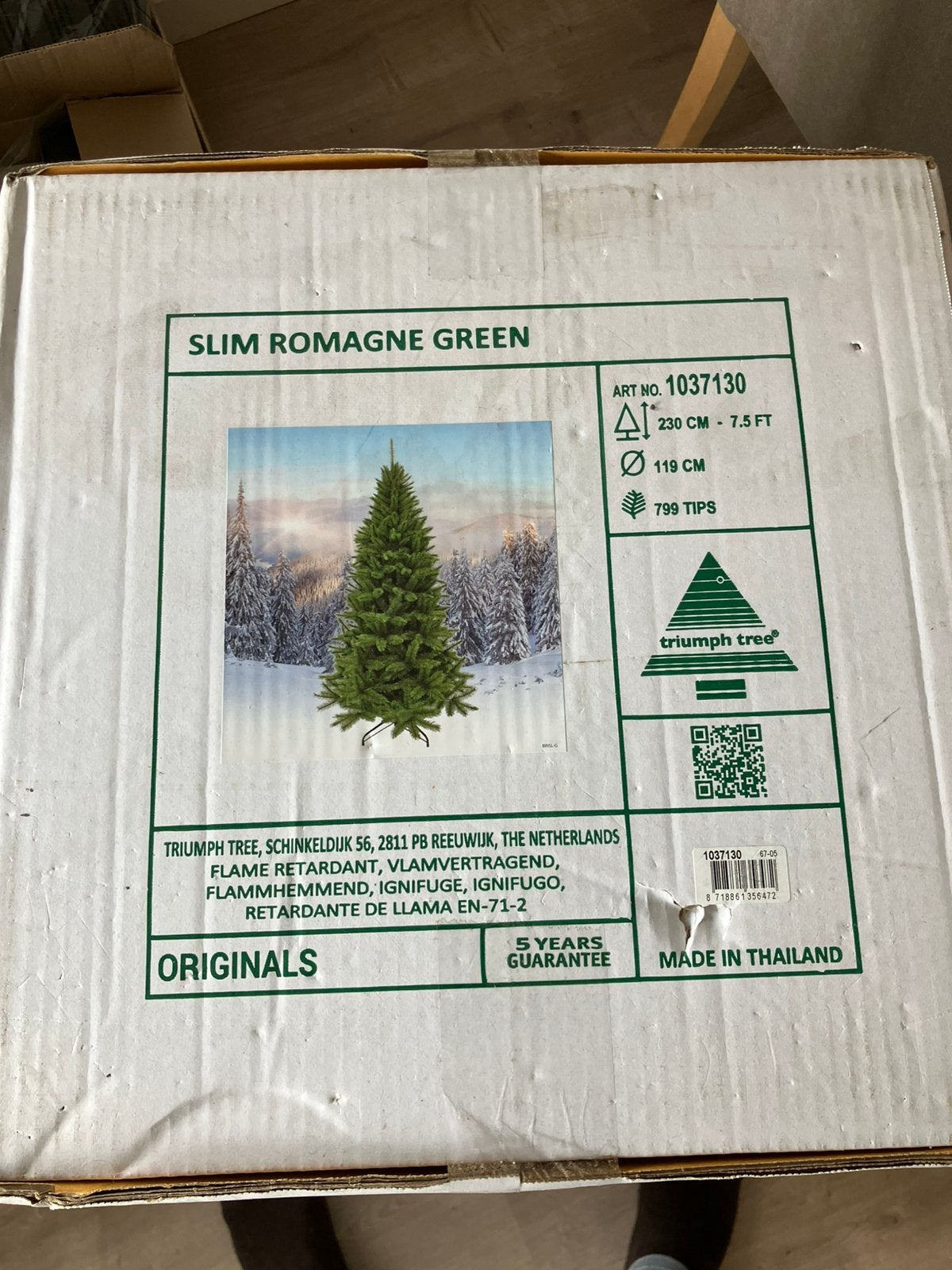 Kunst kerstboom Slim Romagne nieuw in doos, Diversen, Kerst, Ophalen of Verzenden, Nieuw
