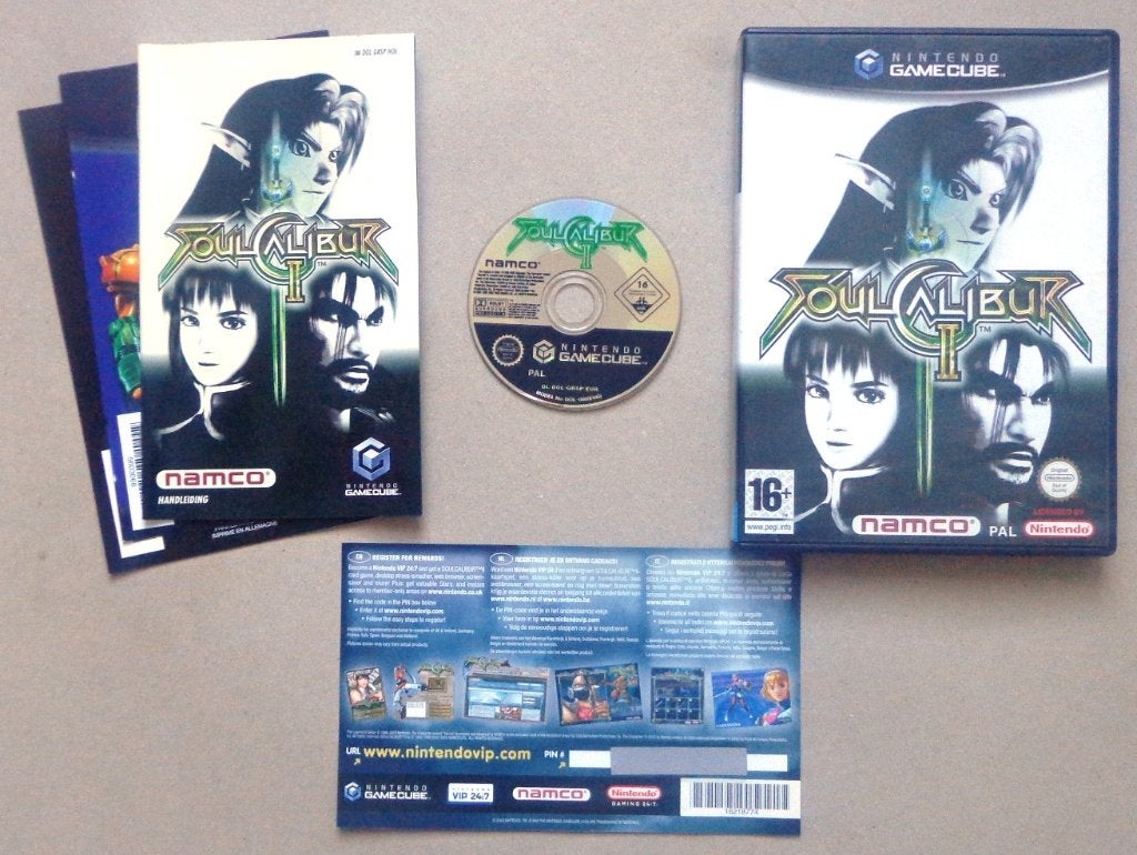 Soul Calibur 2 + VIP voor de Nintendo GameCube Compleet, Spelcomputers en Games, Vechten, 1 speler, Ophalen of Verzenden, Zo goed als nieuw