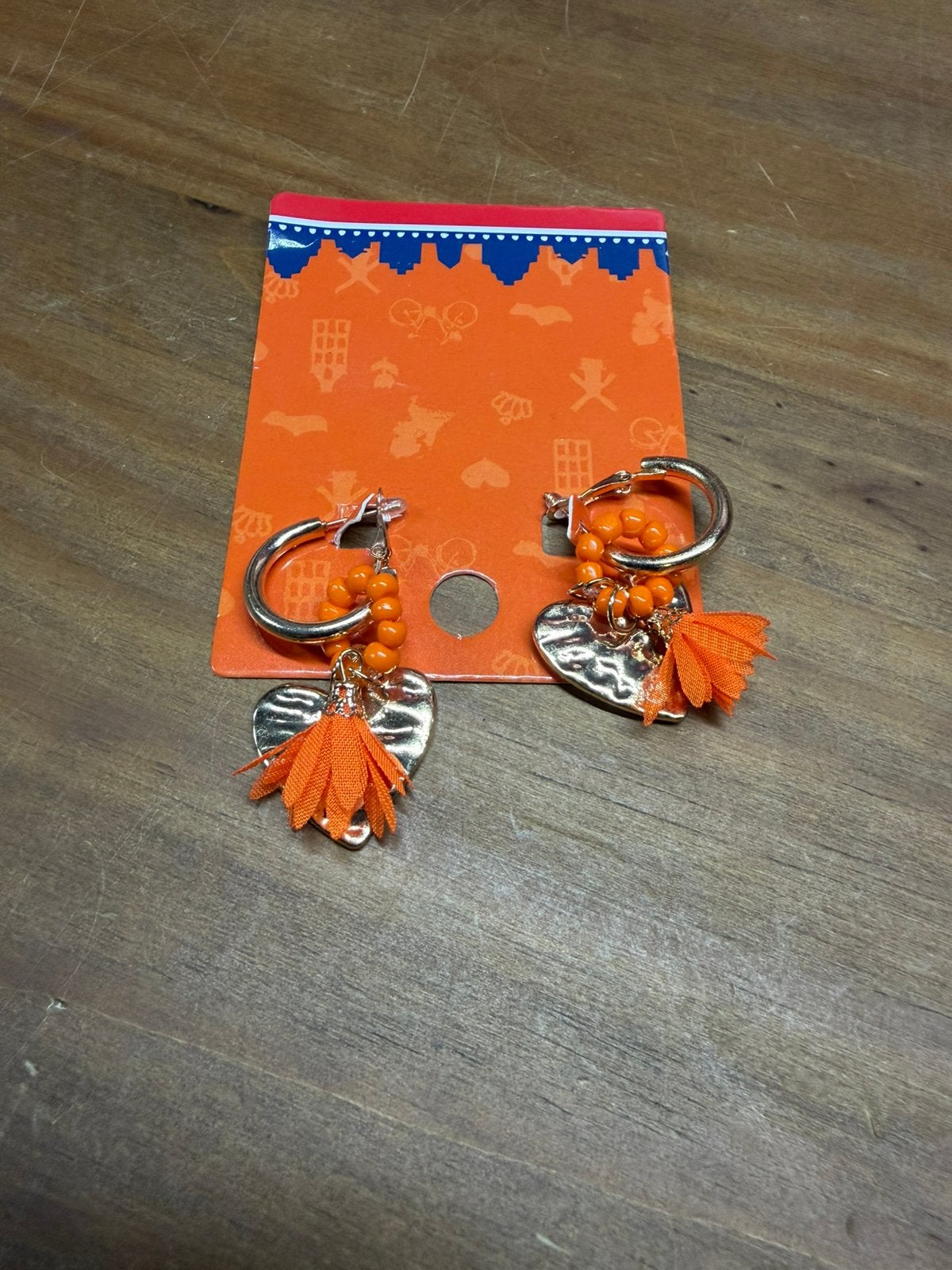 Hollandse oorbellen, Sieraden, Tassen en Uiterlijk, Oorbellen, Ophalen of Verzenden, Nieuw, Oranje, Knopjes of Stekers