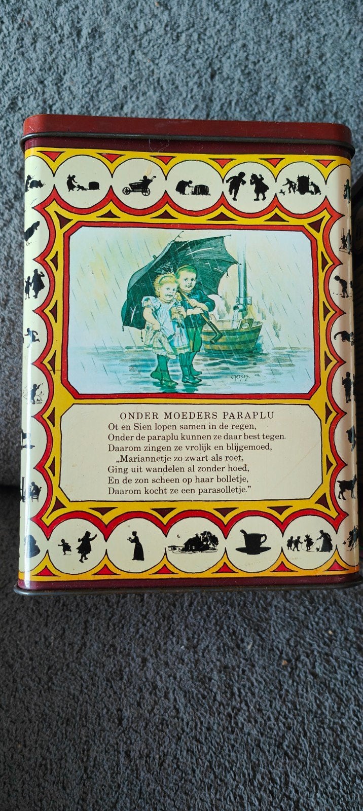Vintage Royco Blikken met Kinderillustraties (Set van 2), Verzamelen, Blikken, Ophalen, Gebruikt, Koek(jes), Overige merken