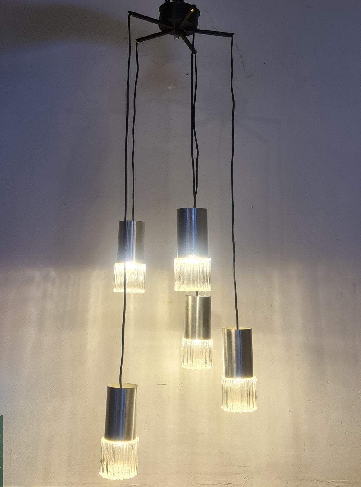 Vintage, design cascade hanglamp, jaren 60, Ophalen of Verzenden