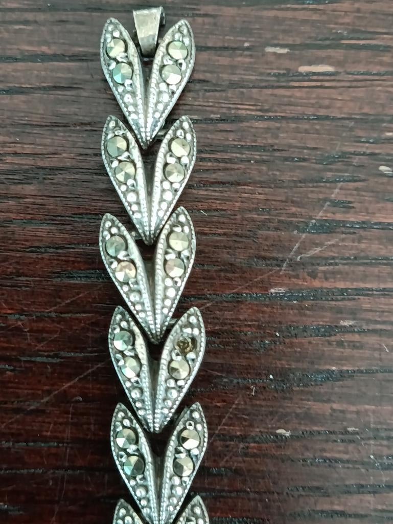 Vintage zilveren horloge met Marcasiet - 17 Jewels, Gebruikt, Polshorloge, Overige materialen, Zilver