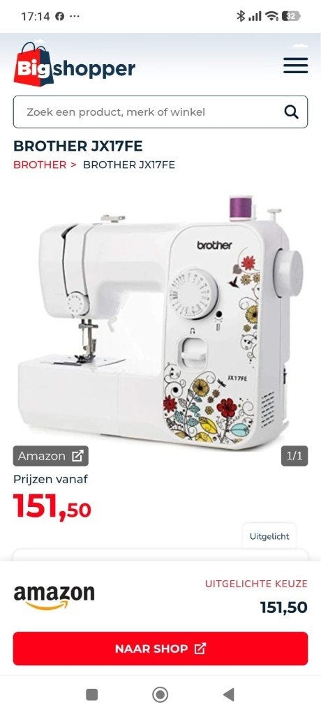 Naaimachine (75) GRIJP JE KANS, Hobby en Vrije tijd, Naaimachines en Toebehoren, Ophalen, Zo goed als nieuw, Naaimachine, Brother