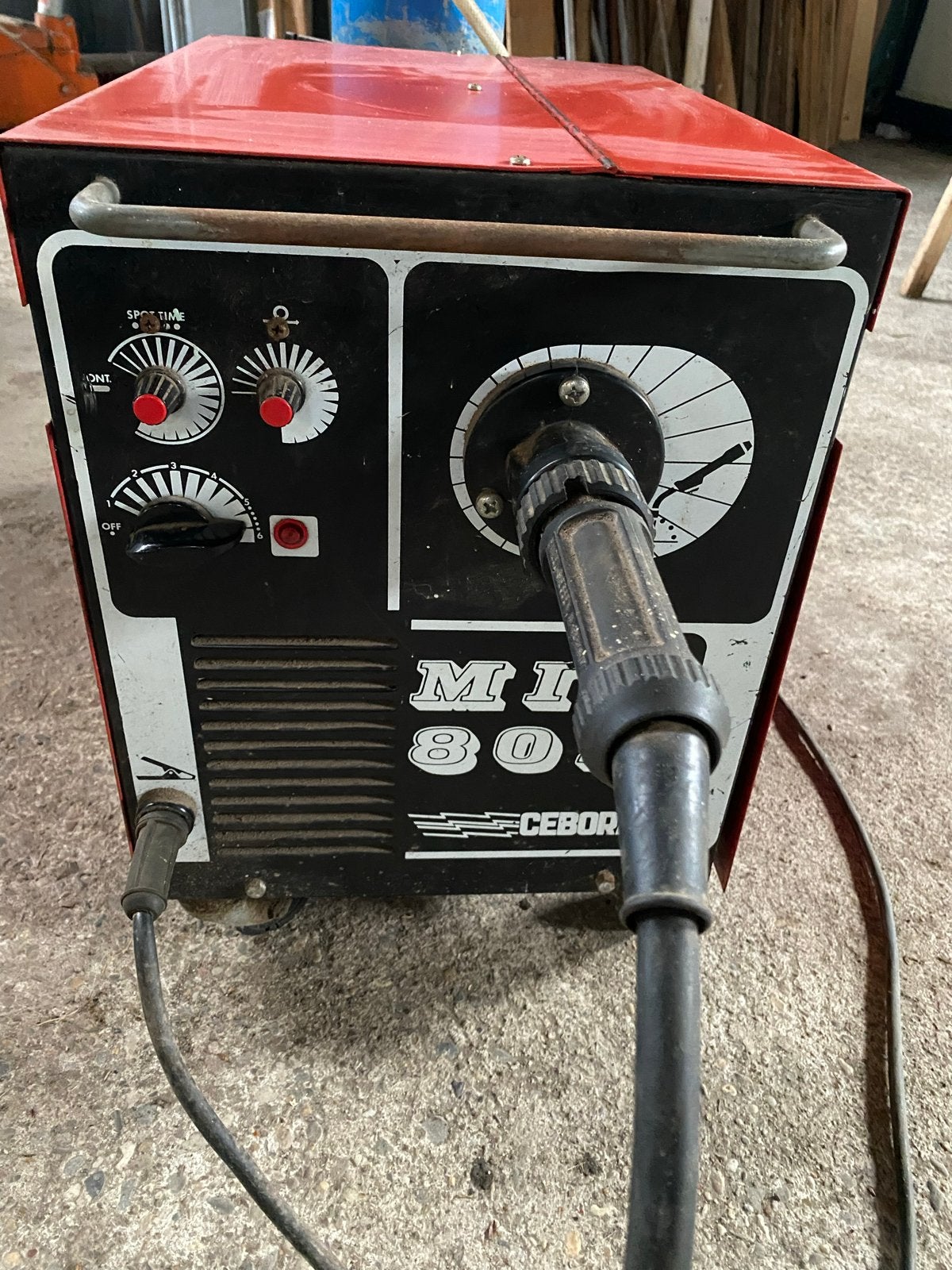 Cebora MIG 802 lasapparaat met gasfles en toebehoren, Ophalen of Verzenden, Gebruikt, 150 tot 250 ampère, Co2